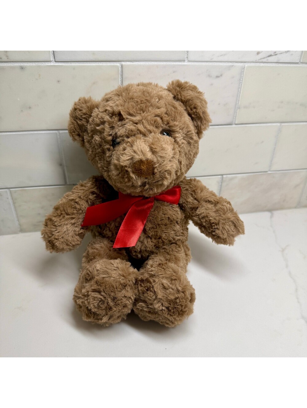 Vintage Lenox Teddy Bear Plush 100th Anniversary Brown Stuffed Animal Red Bow